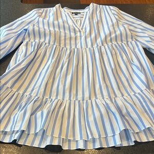 Blue and White Striped Short Dress J.Crew